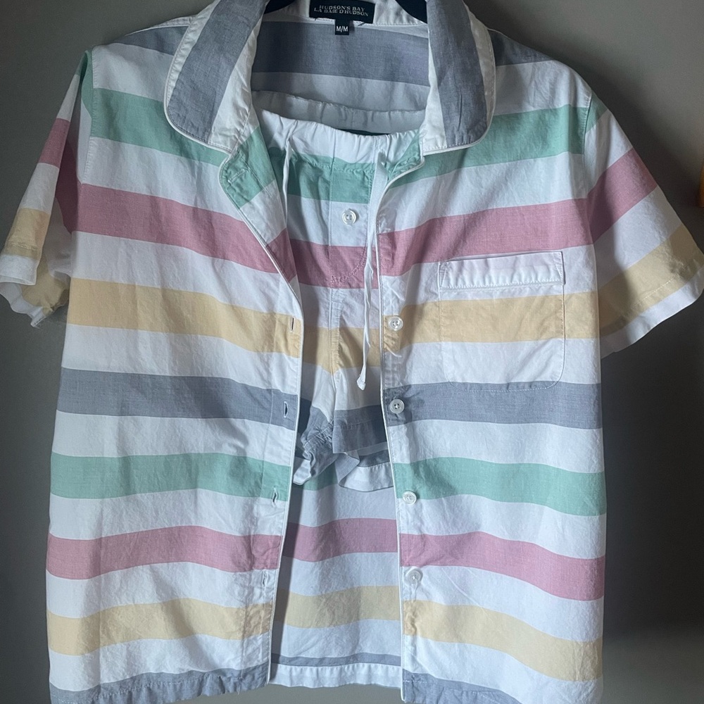 Hudson's Bay Striped Shirt and Shorts pajamas